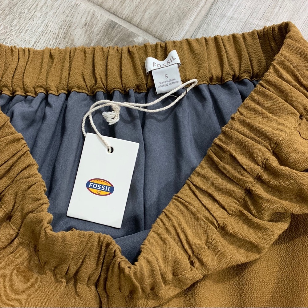 Fossil Stella Gray & Copper Scalloped Skirt Sz Sm - Picture 5 of 6